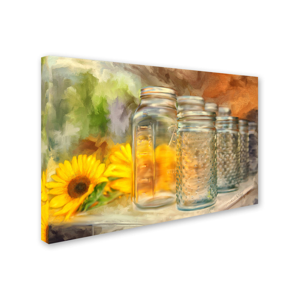 Lois Bryan Sunflowers and Jars Canvas Art 16 x 24 Image 2