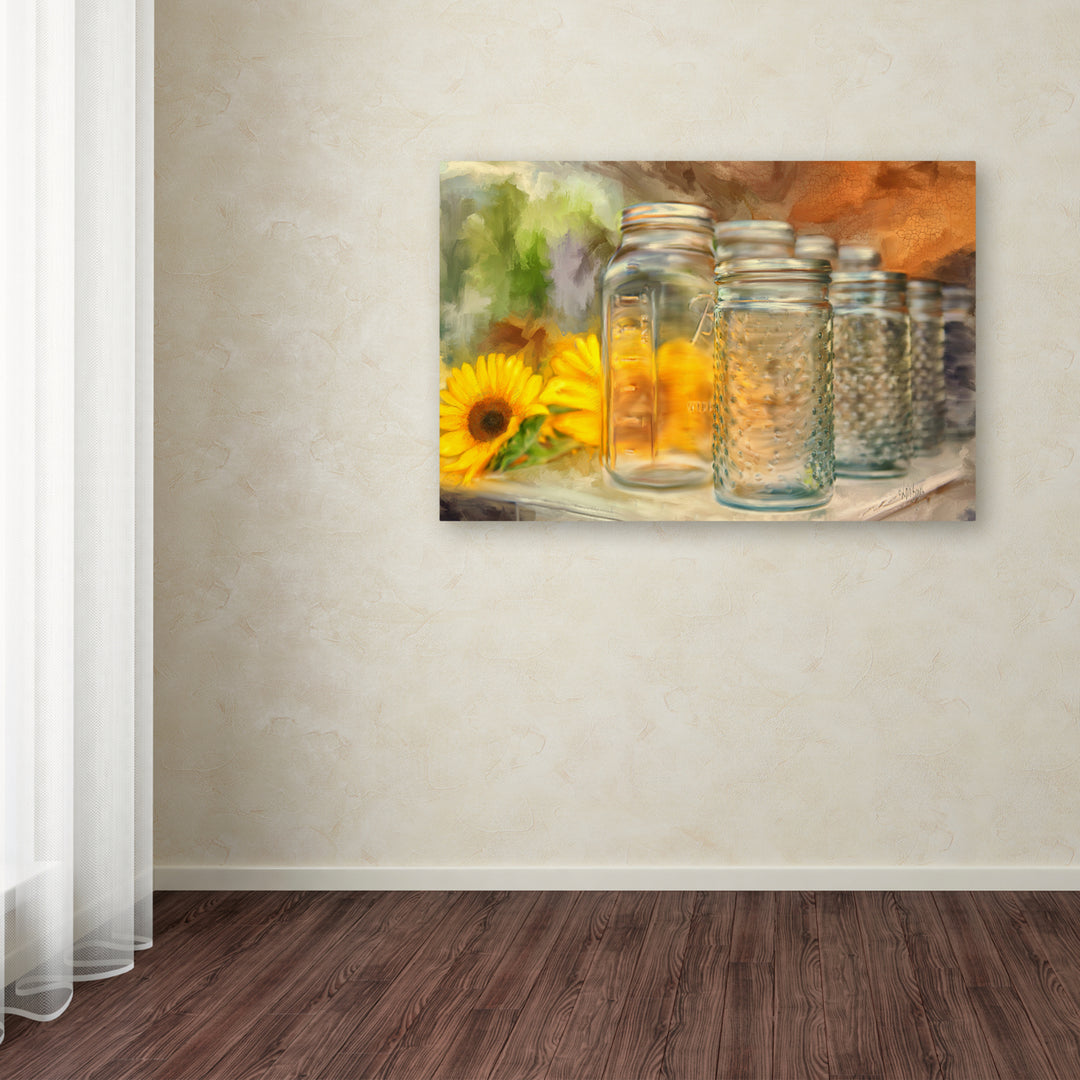 Lois Bryan Sunflowers and Jars Canvas Art 16 x 24 Image 3