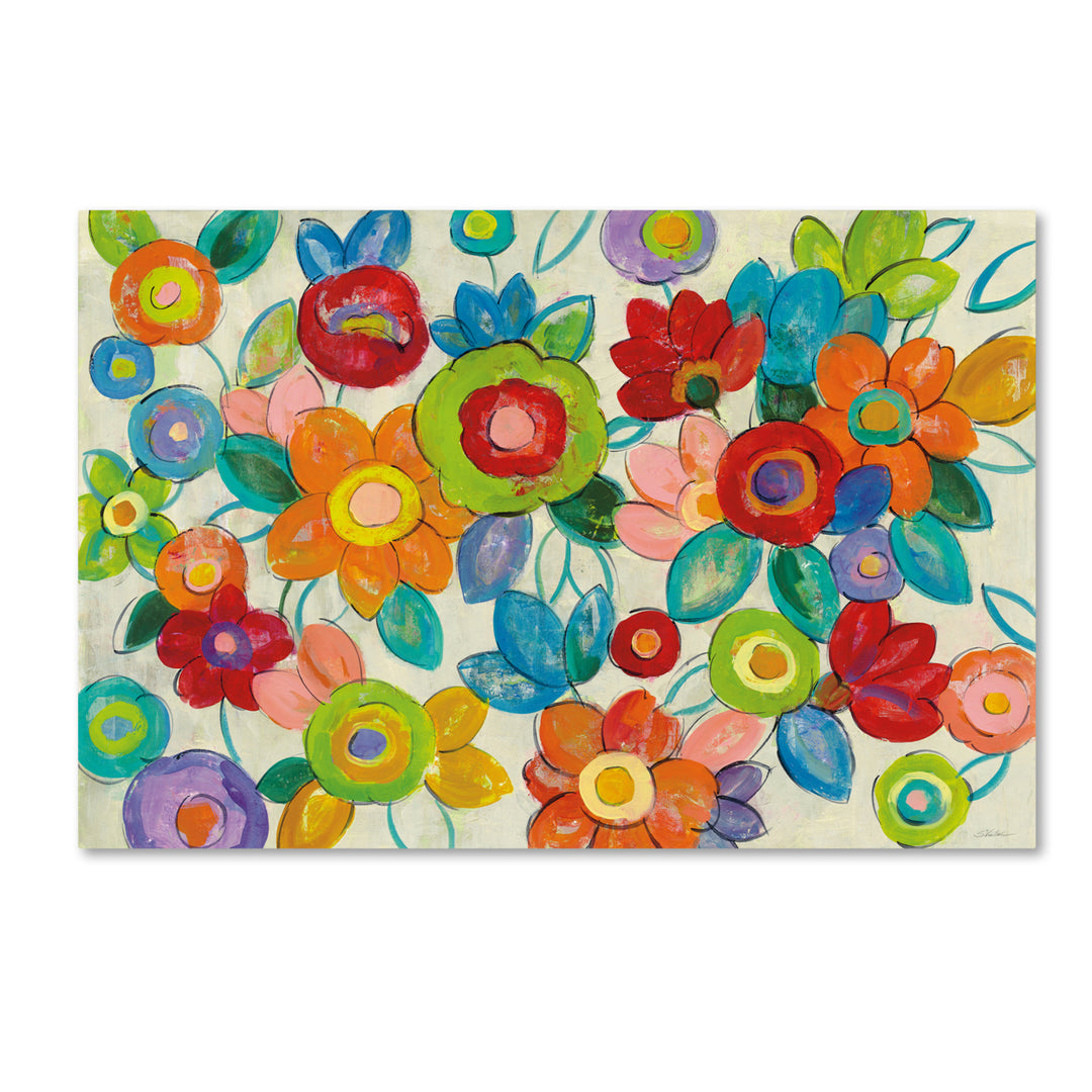 Silvia Vassileva Decorative Flowers Bright Canvas Art 16 x 24 Image 1