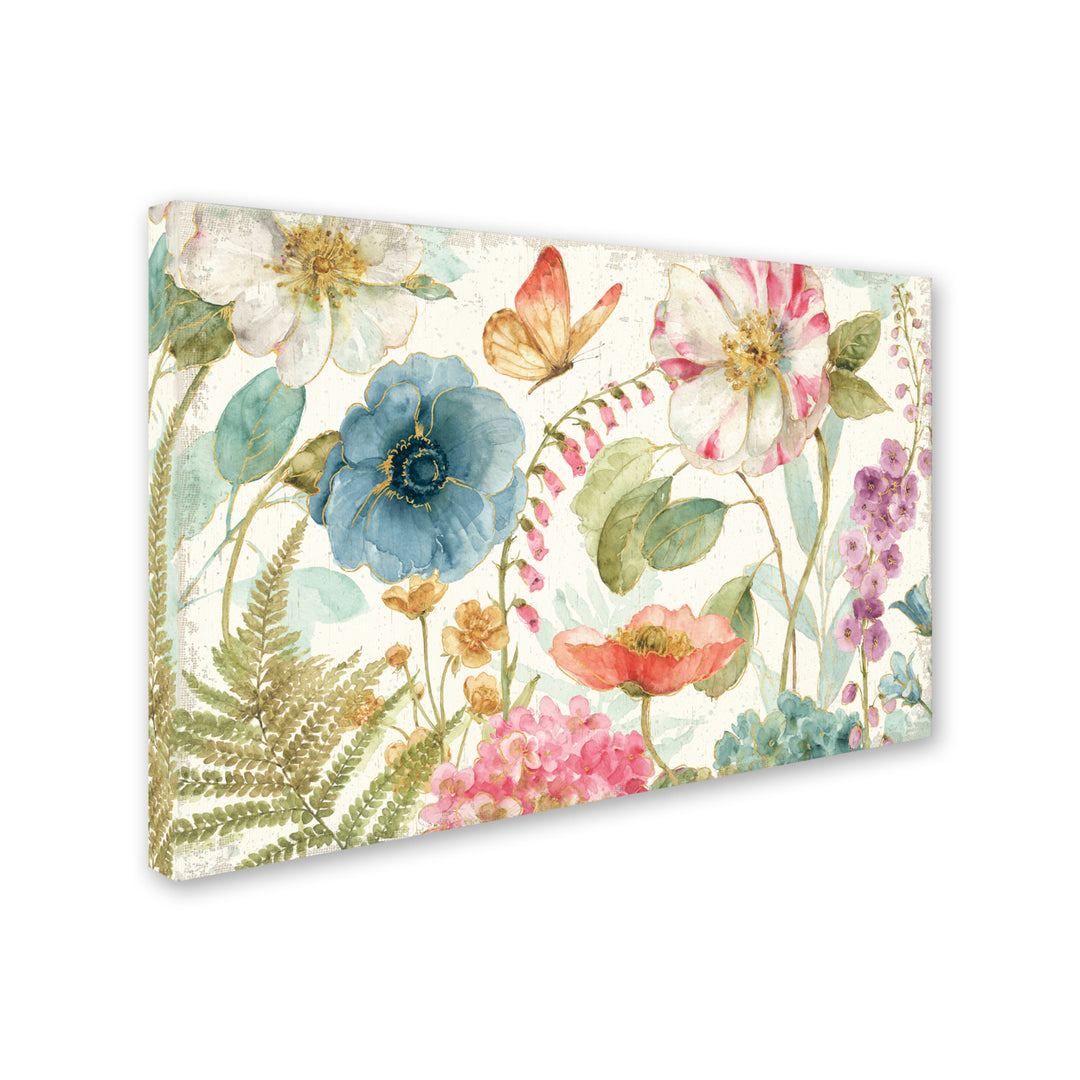 Lisa Audit Rainbow Seeds Flowers I on Wood Cream Canvas Art 16 x 24 Image 2