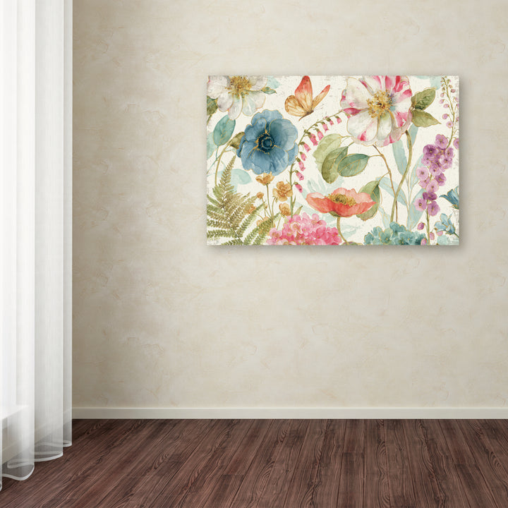 Lisa Audit Rainbow Seeds Flowers I on Wood Cream Canvas Art 16 x 24 Image 3