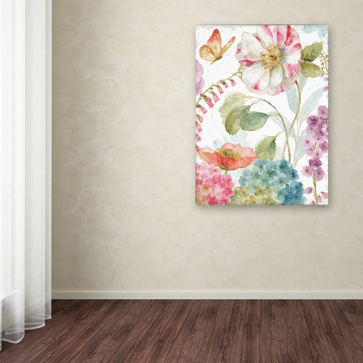 Lisa Audit Rainbow Seeds Flowers II Crop on Wood Cream Canvas Art Image 3