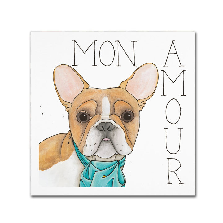 Elyse DeNeige Puppy Love Frenchie Color Large Canvas Art 35 x 35 Image 1