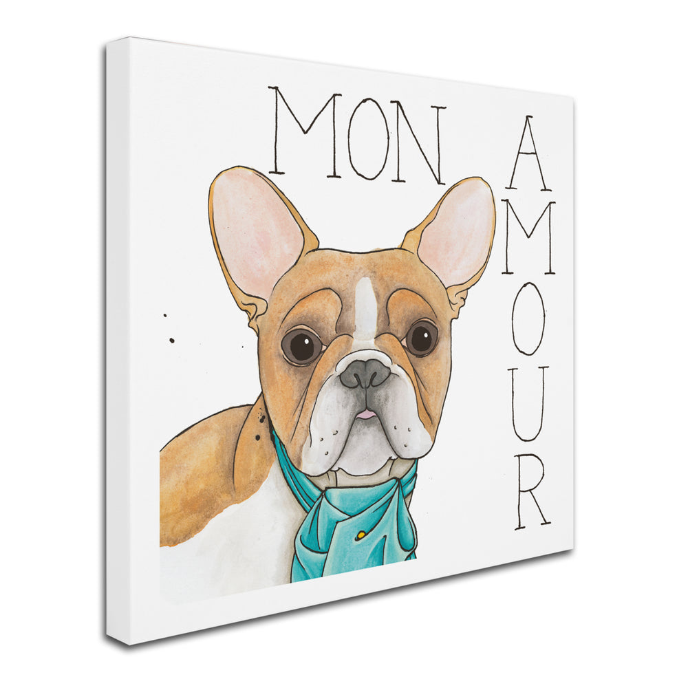 Elyse DeNeige Puppy Love Frenchie Color Large Canvas Art 35 x 35 Image 2