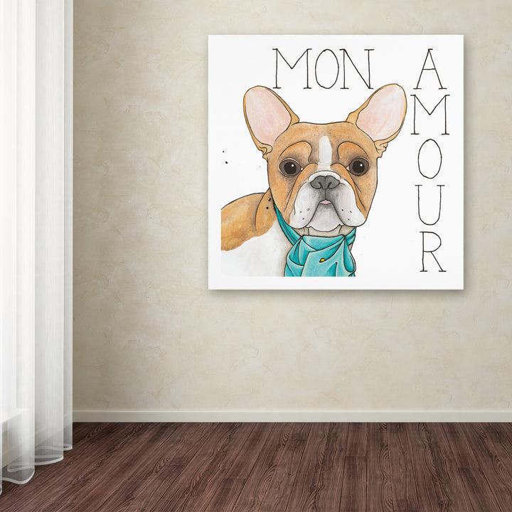 Elyse DeNeige Puppy Love Frenchie Color Large Canvas Art 35 x 35 Image 3
