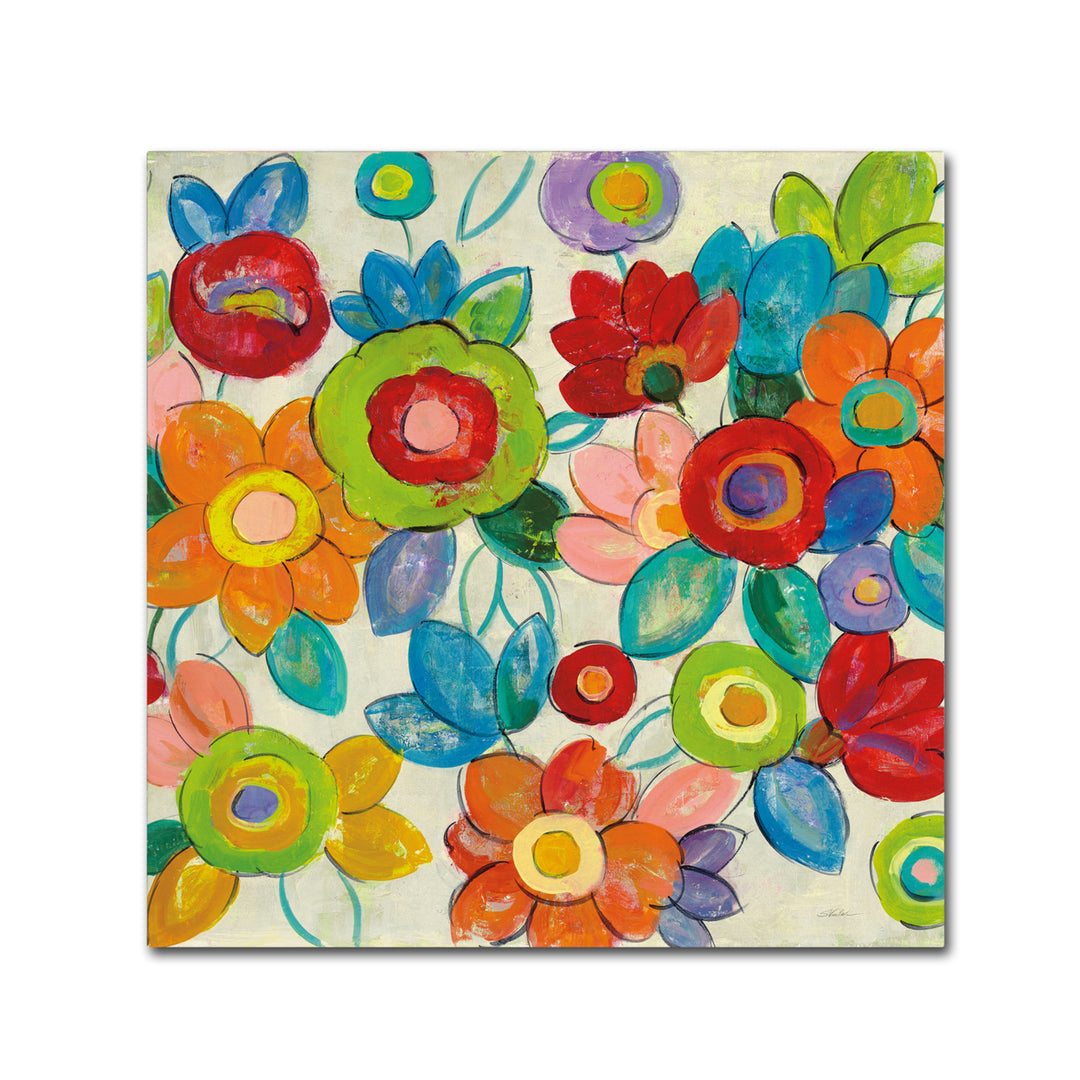 Silvia Vassileva Decorative Flowers Bright Crop Large Canvas Art 35 x 35 Image 1