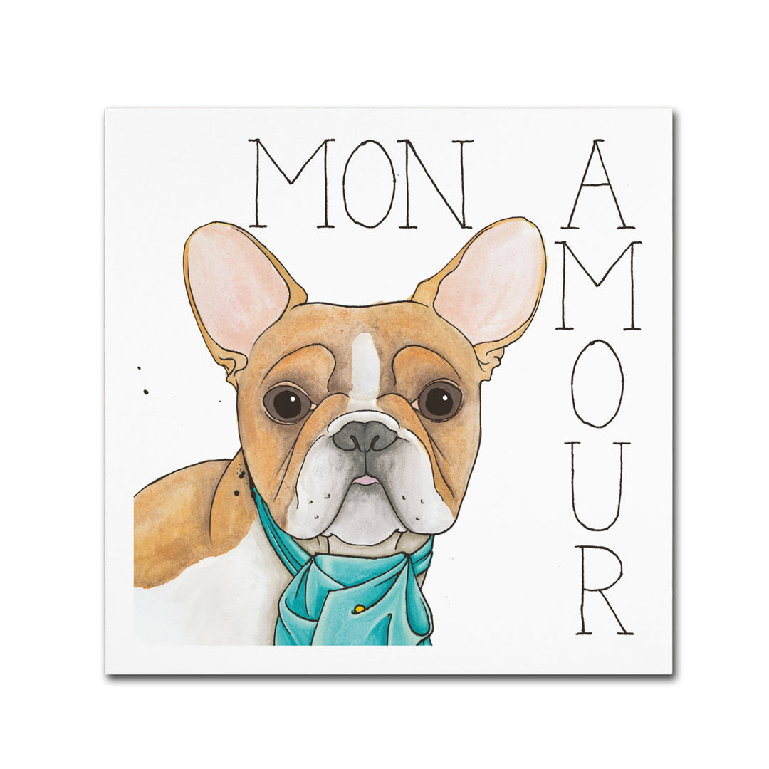 Elyse DeNeige Puppy Love Frenchie Color Canvas Art 24 x 24 Image 1