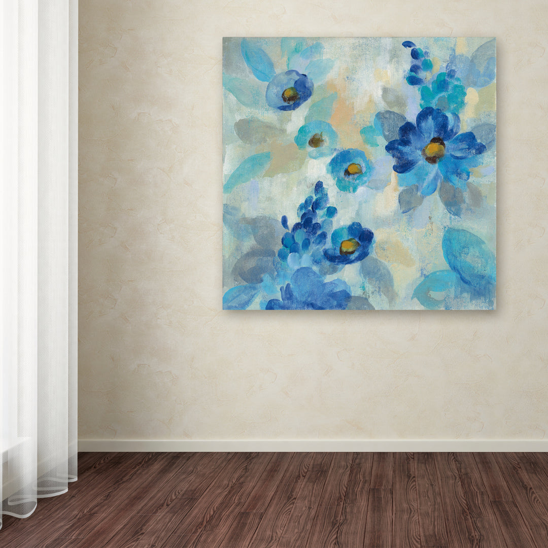 Silvia Vassileva Blue Flowers Whisper III Canvas Art 24 x 24 Image 3