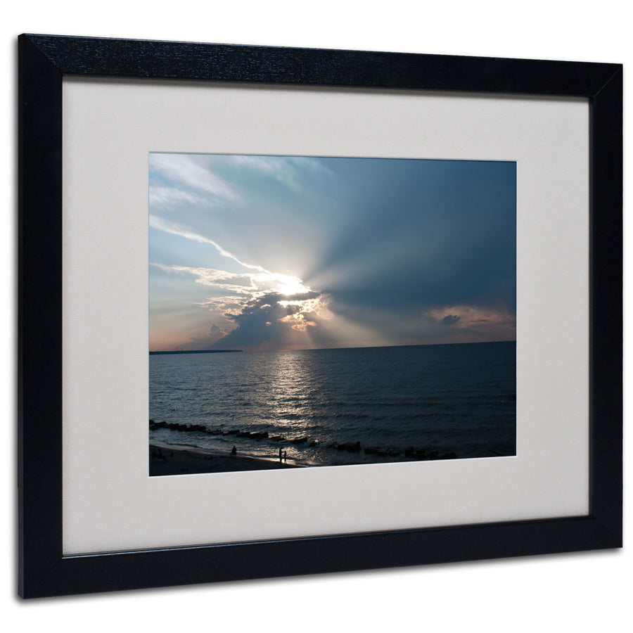 Kurt Shaffer Waiting for Sunset Black Wooden Framed Art 18 x 22 Inches Image 1