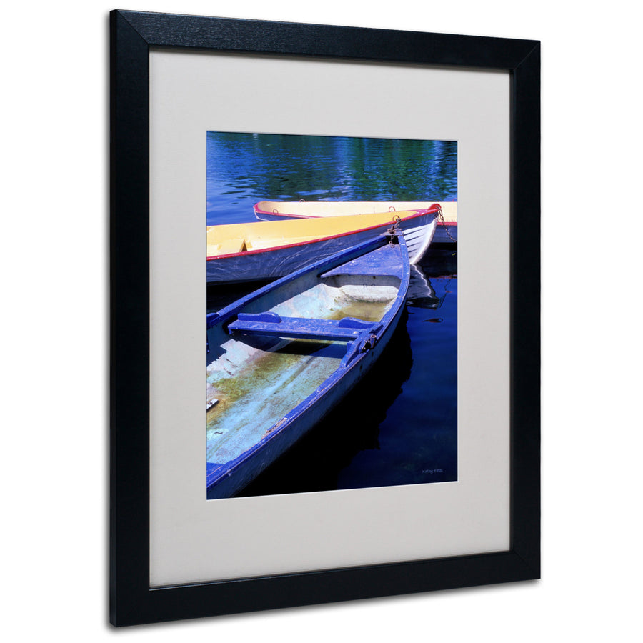 Kathy Yates Bois de Boulogne Boats Black Wooden Framed Art 18 x 22 Inches Image 1