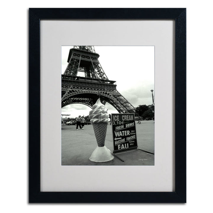 Kathy Yates Eiffel Tower Ice Cream Cone Black Wooden Framed Art 18 x 22 Inches Image 2