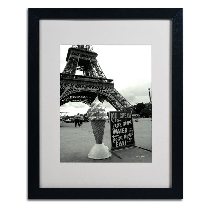 Kathy Yates Eiffel Tower Ice Cream Cone Black Wooden Framed Art 18 x 22 Inches Image 3