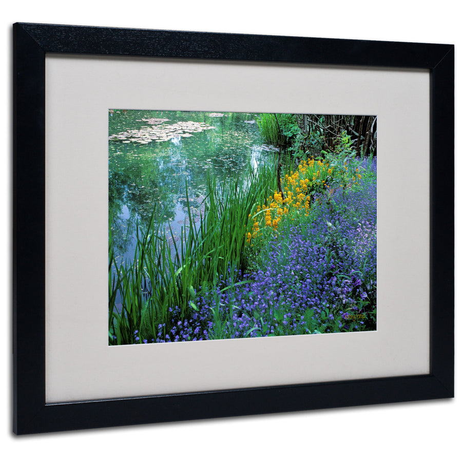Kathy Yates Monets Lily Pond Black Wooden Framed Art 18 x 22 Inches Image 1