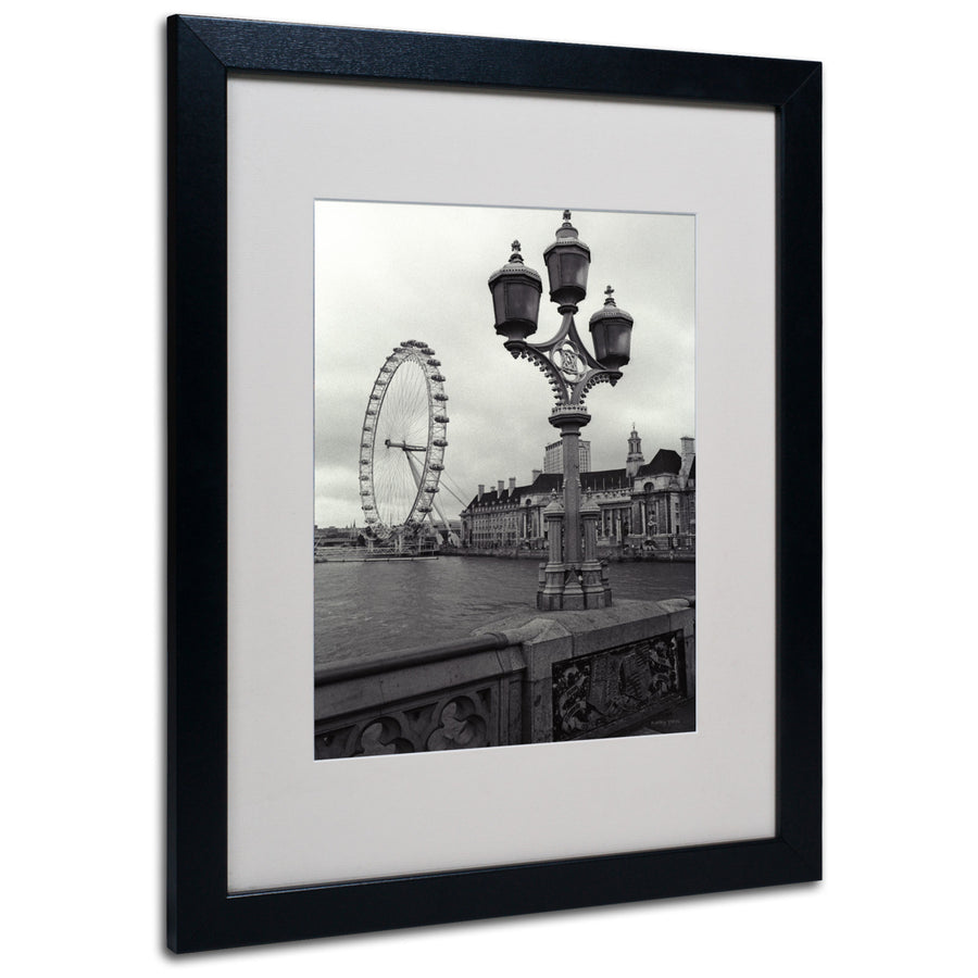 Kathy Yates London Eye Black Wooden Framed Art 18 x 22 Inches Image 1