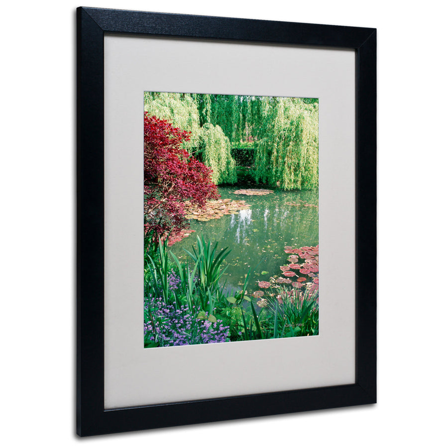 Kathy Yates Monets Lily Pond 2 Black Wooden Framed Art 18 x 22 Inches Image 1