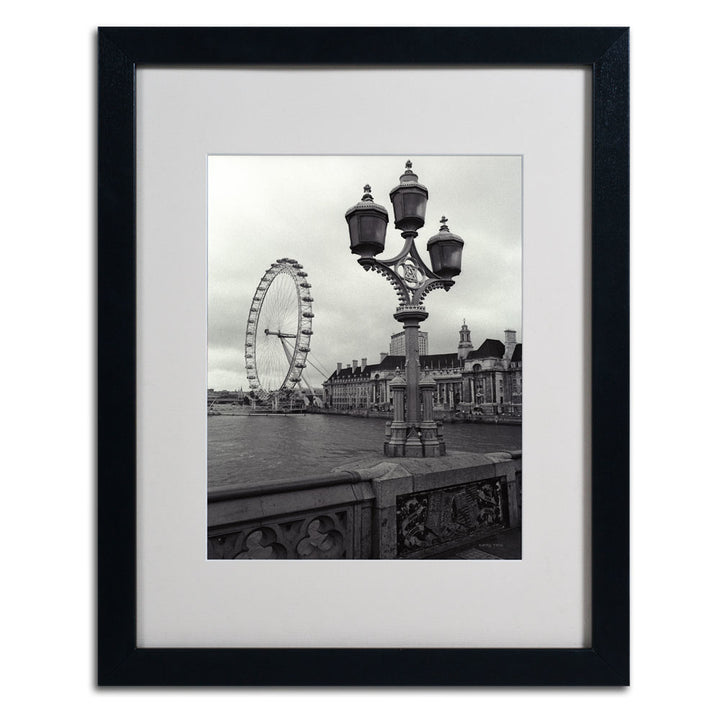Kathy Yates London Eye Black Wooden Framed Art 18 x 22 Inches Image 3