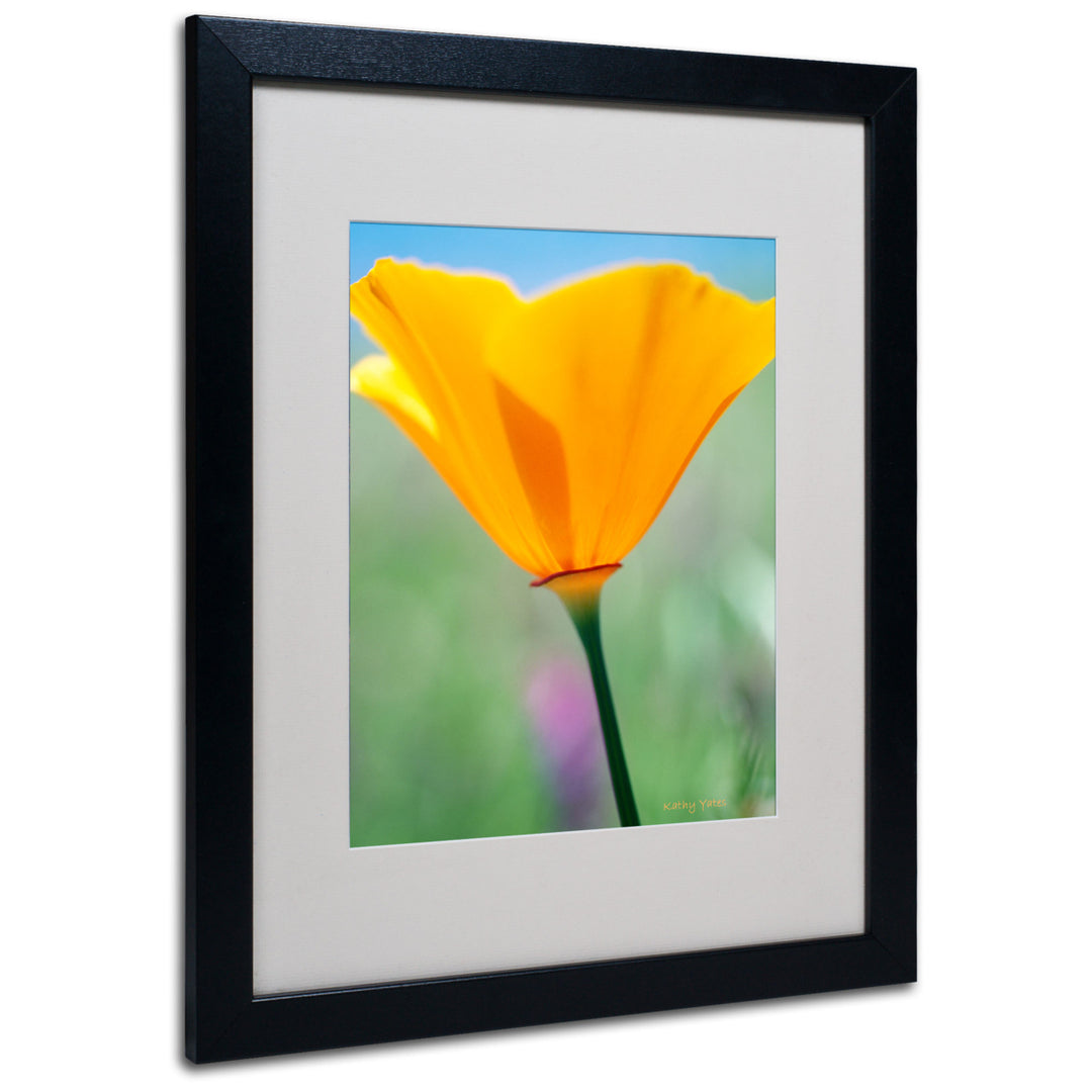 Kathy Yates California Poppy Closeup Black Wooden Framed Art 18 x 22 Inches Image 1