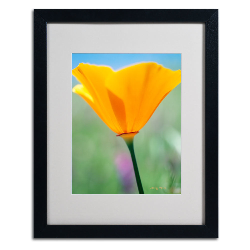 Kathy Yates California Poppy Closeup Black Wooden Framed Art 18 x 22 Inches Image 3