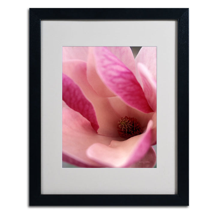 Kathy Yates Tulip Magnolia Blossom Black Wooden Framed Art 18 x 22 Inches Image 2