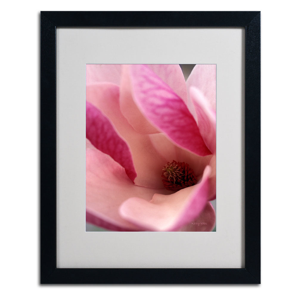 Kathy Yates Tulip Magnolia Blossom Black Wooden Framed Art 18 x 22 Inches Image 3