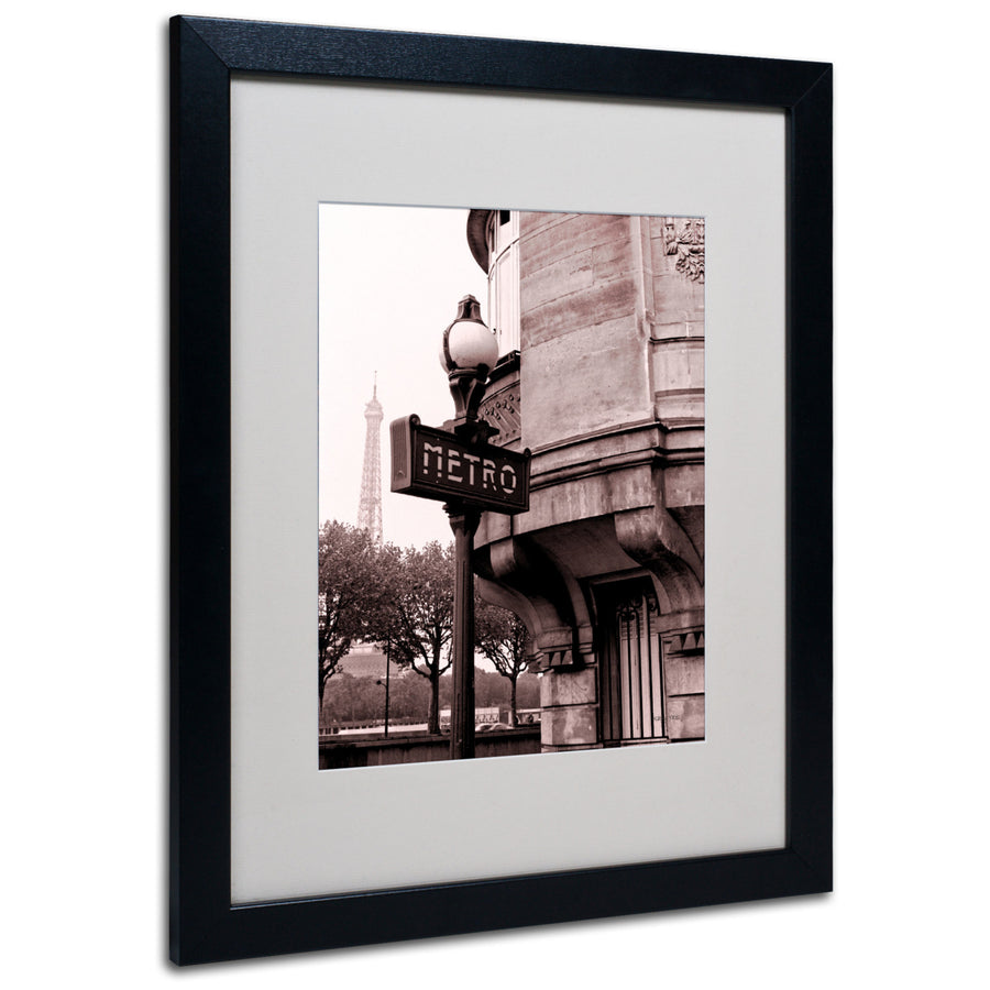 Kathy Yates Metro and Eiffel Black Wooden Framed Art 18 x 22 Inches Image 1