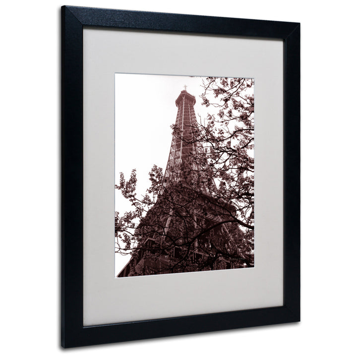 Kathy Yates Eiffel With Tree Black Wooden Framed Art 18 x 22 Inches Image 1