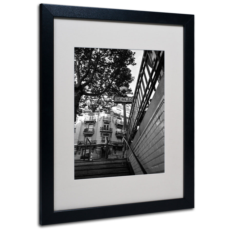 Kathy Yates Le Metro From Below Black Wooden Framed Art 18 x 22 Inches Image 1