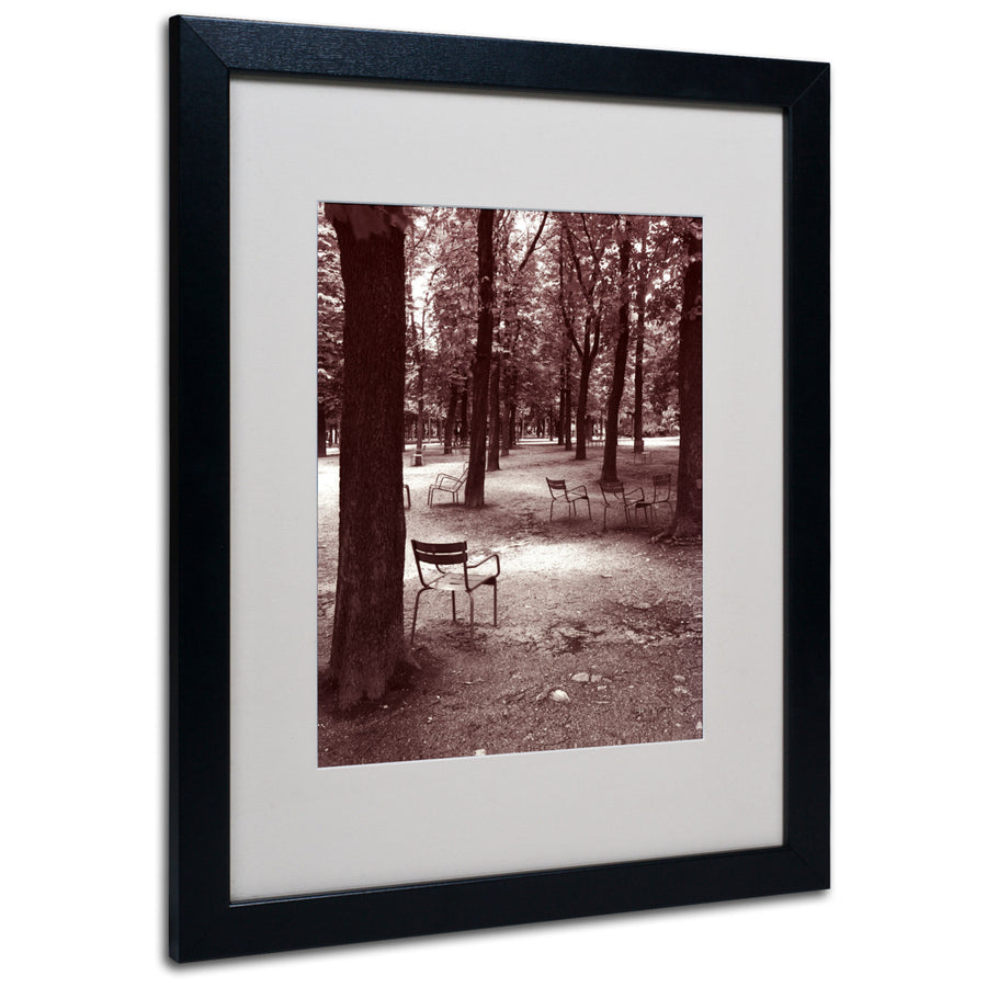 Kathy Yates Jardin du Luxembourg Chairs Black Wooden Framed Art 18 x 22 Inches Image 1