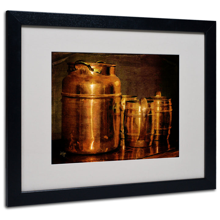 Lois Bryan Copper Jugs Black Wooden Framed Art 18 x 22 Inches Image 1