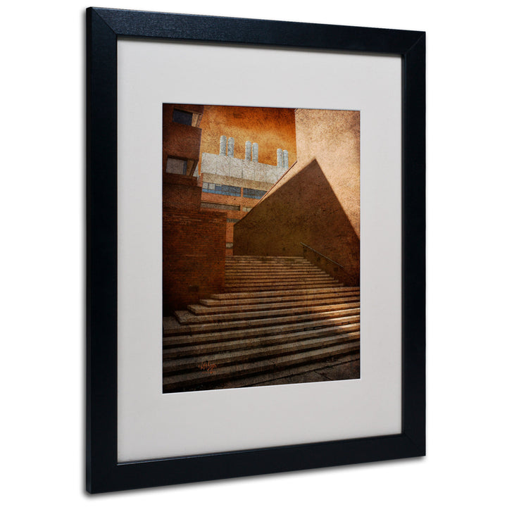 Lois Bryan Stairway In Shadow and Light Black Wooden Framed Art 18 x 22 Inches Image 1