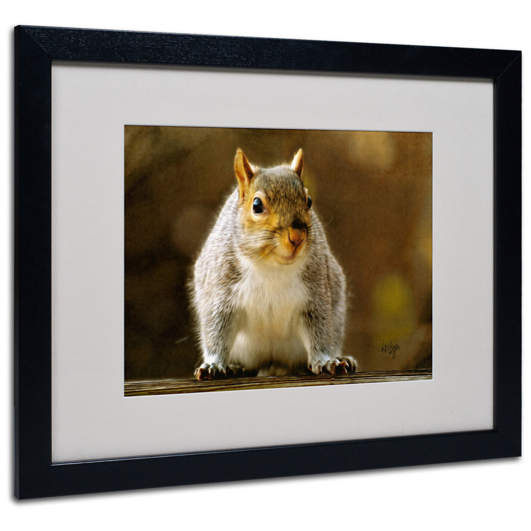 Lois Bryan Smiling Squirrel Black Wooden Framed Art 18 x 22 Inches Image 1