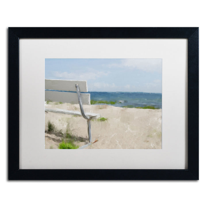 Lois Bryan Beach on Long Island Sound Black Wooden Framed Art 18 x 22 Inches Image 1