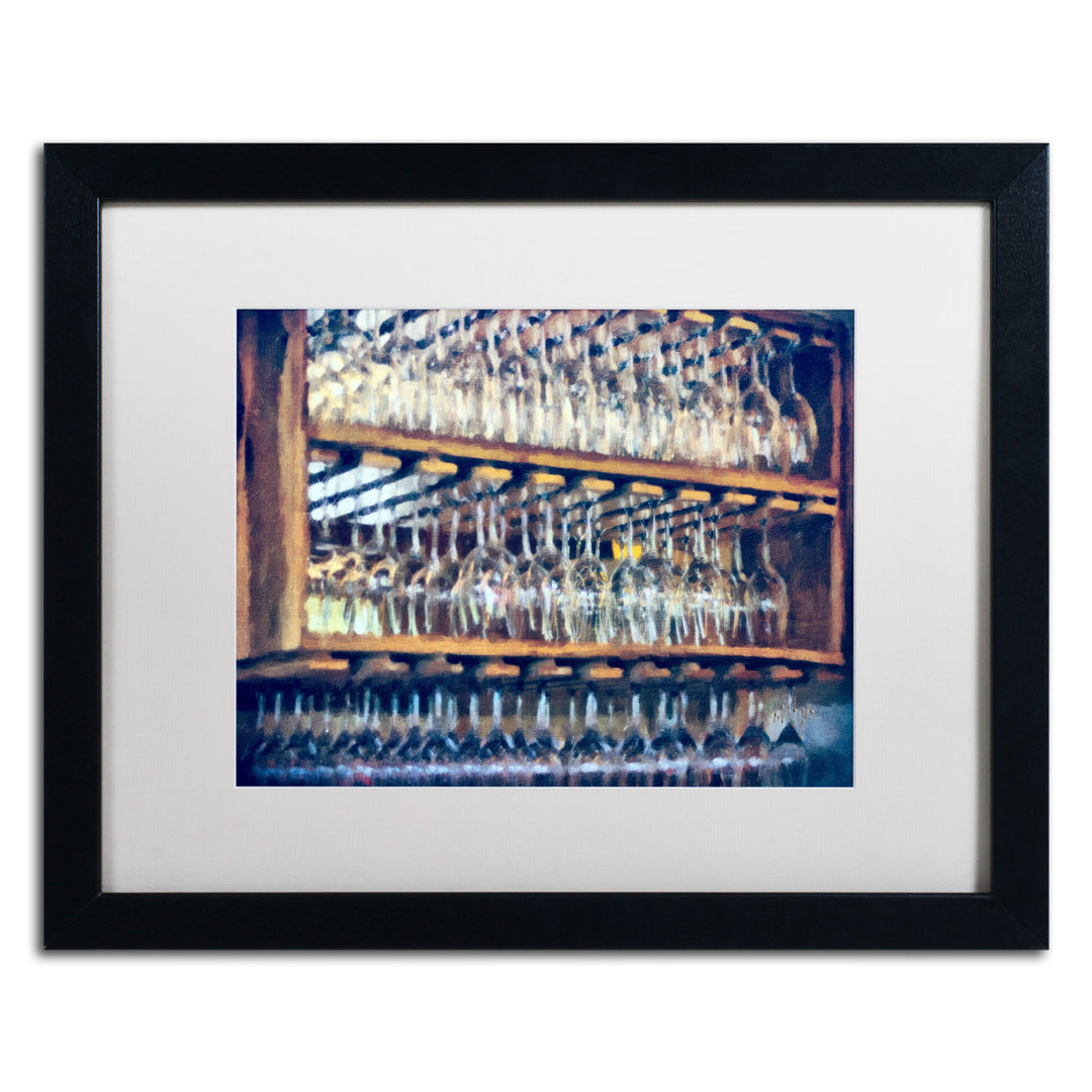Lois Bryan Drinks on the House in Rich Blue Black Wooden Framed Art 18 x 22 Inches Image 1