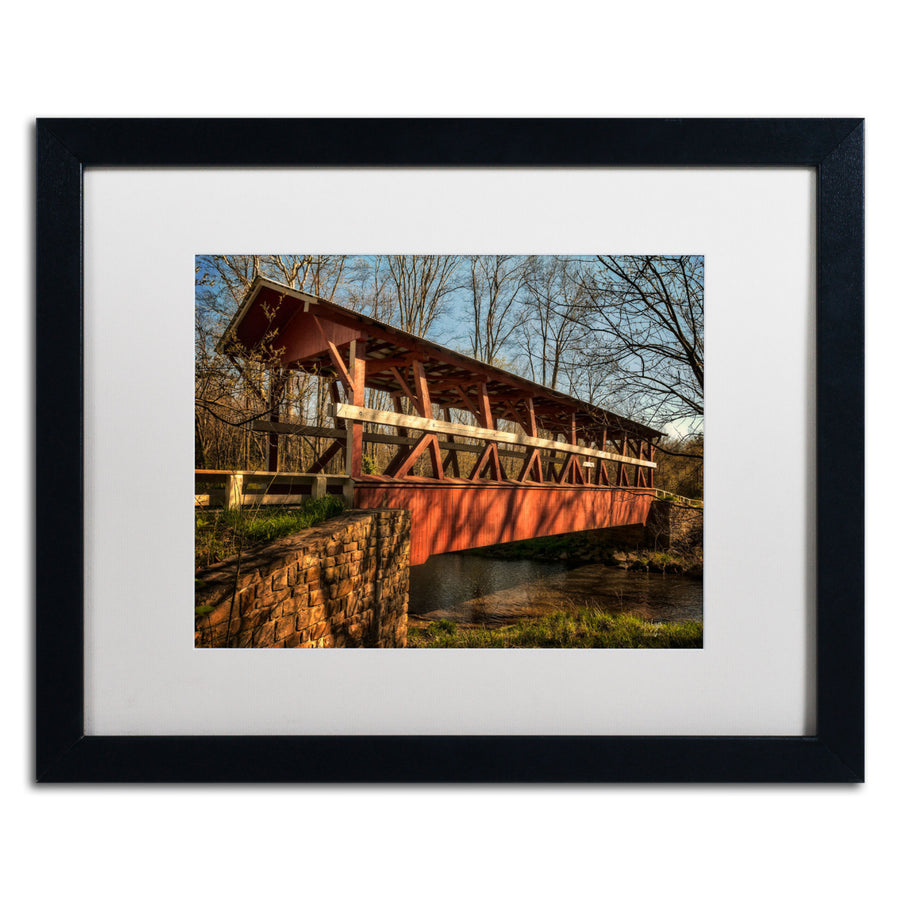 Lois Bryan The Colvin Covered Bridge Black Wooden Framed Art 18 x 22 Inches Image 1