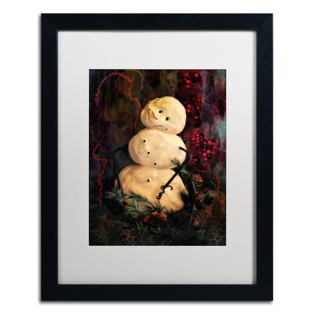 Lois Bryan Forest Snowman Black Wooden Framed Art 18 x 22 Inches Image 1