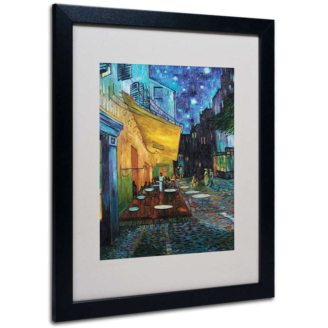 Vincent van Gogh Cafe Terrace Black Wooden Framed Art 18 x 22 Inches Image 1