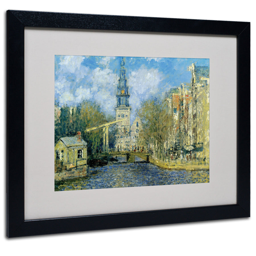 Claude Monet The Zuiderkerk at Amsterdam Black Wooden Framed Art 18 x 22 Inches Image 1