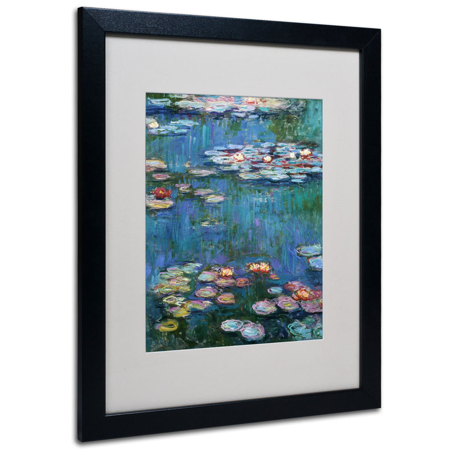 Claude Monet Waterlilies Classic Black Wooden Framed Art 18 x 22 Inches Image 1
