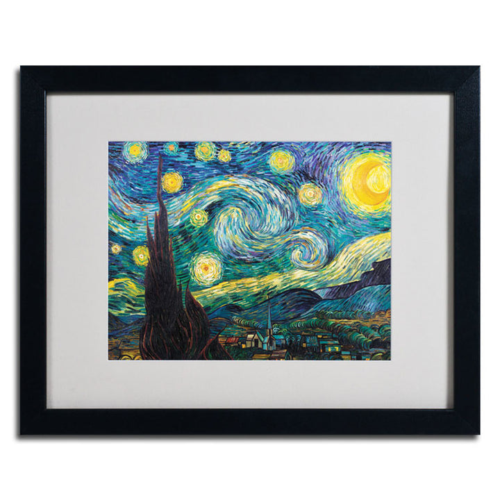 Vincent van Gogh Starry Night Black Wooden Framed Art 18 x 22 Inches Image 2