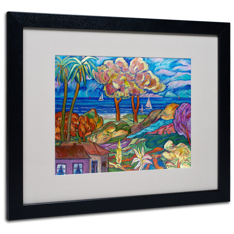 Manor Shadian House By the Beach Black Wooden Framed Art 18 x 22 Inches Image 1