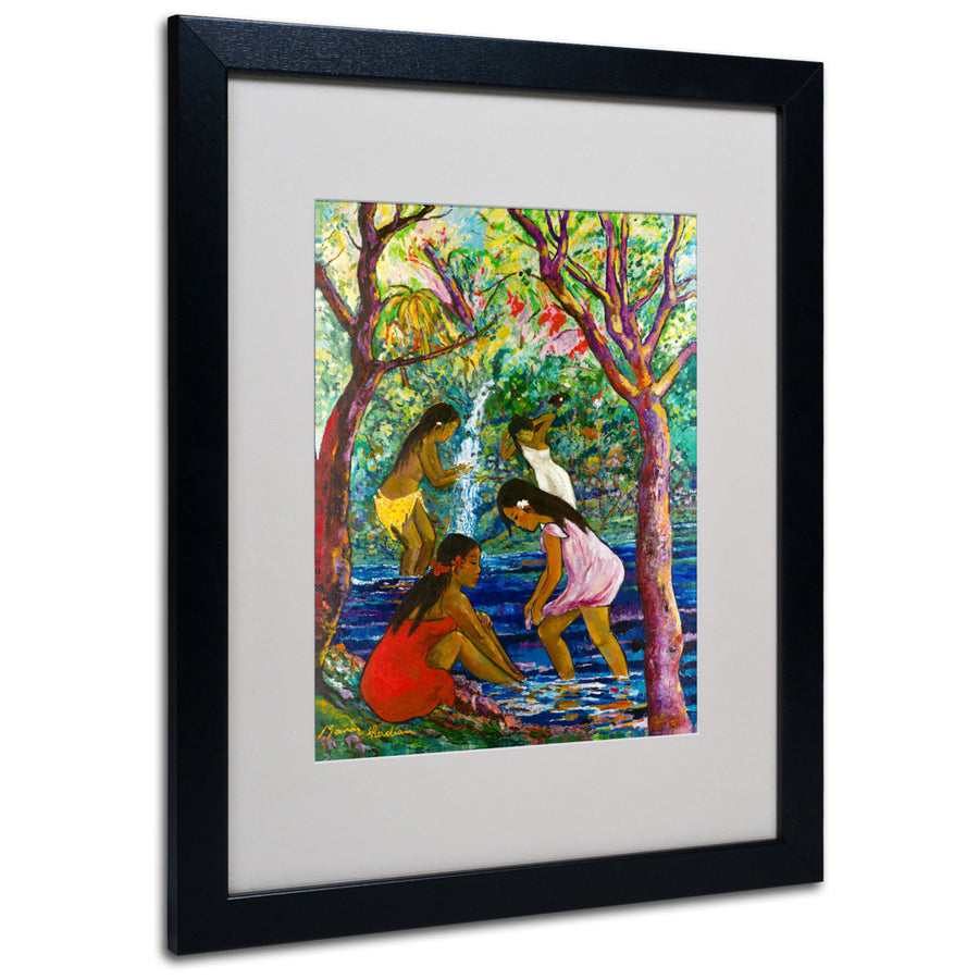 Manor Shadian Four Girls In Maui Black Wooden Framed Art 18 x 22 Inches Image 1