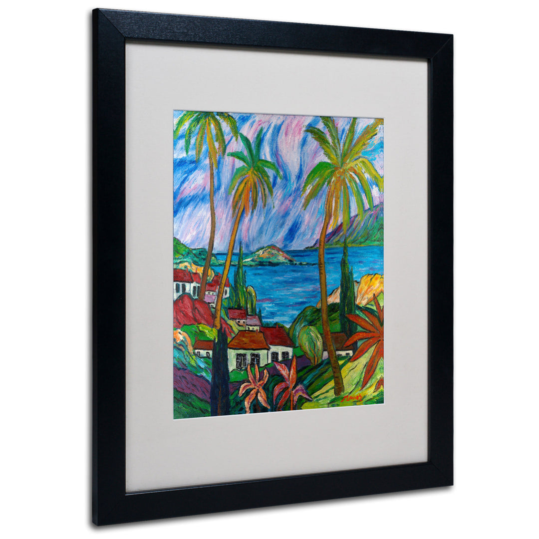 Manor Shadian Tropical Paradise Black Wooden Framed Art 18 x 22 Inches Image 1