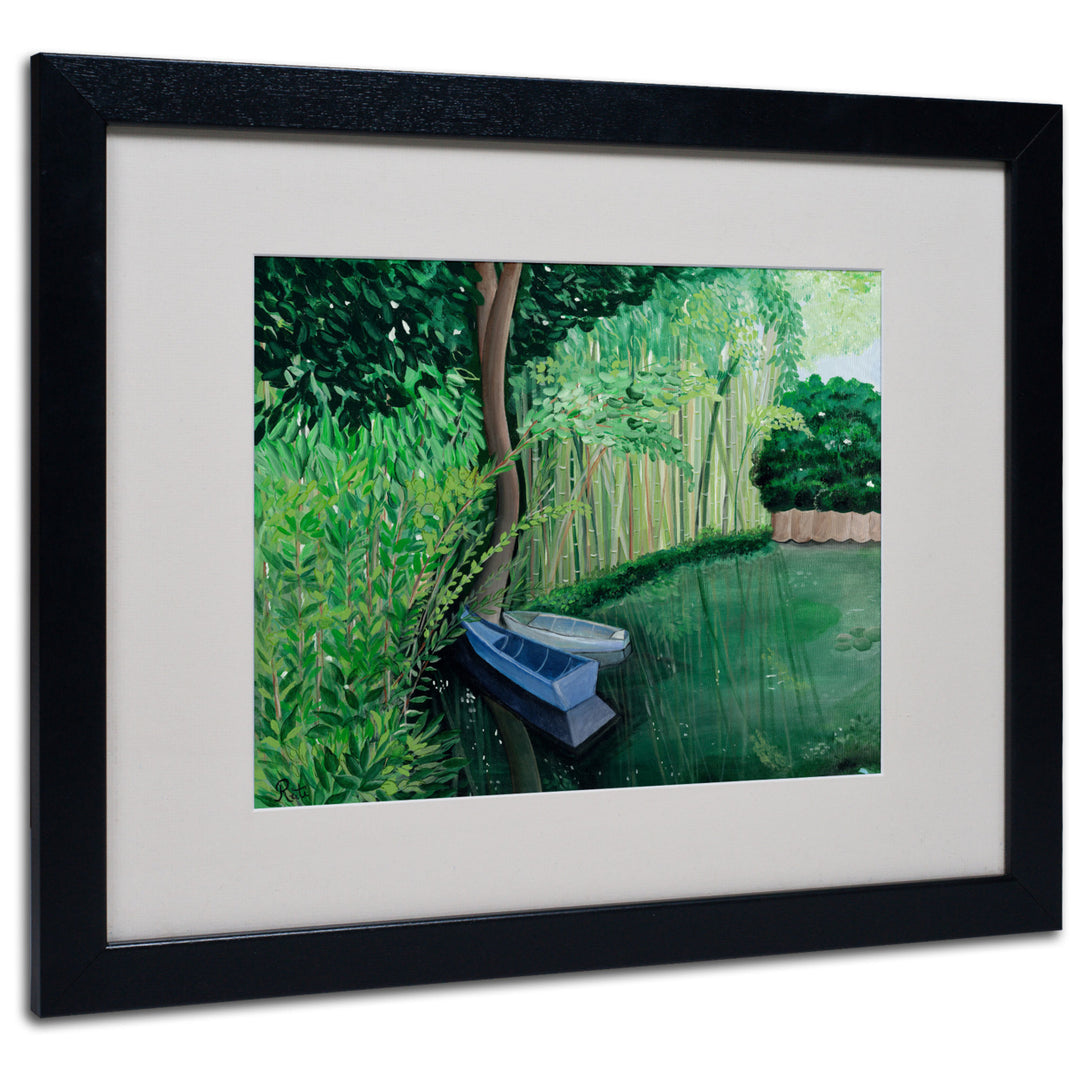 Two Boats Black Wooden Framed Art 18 x 22 Inches Image 1
