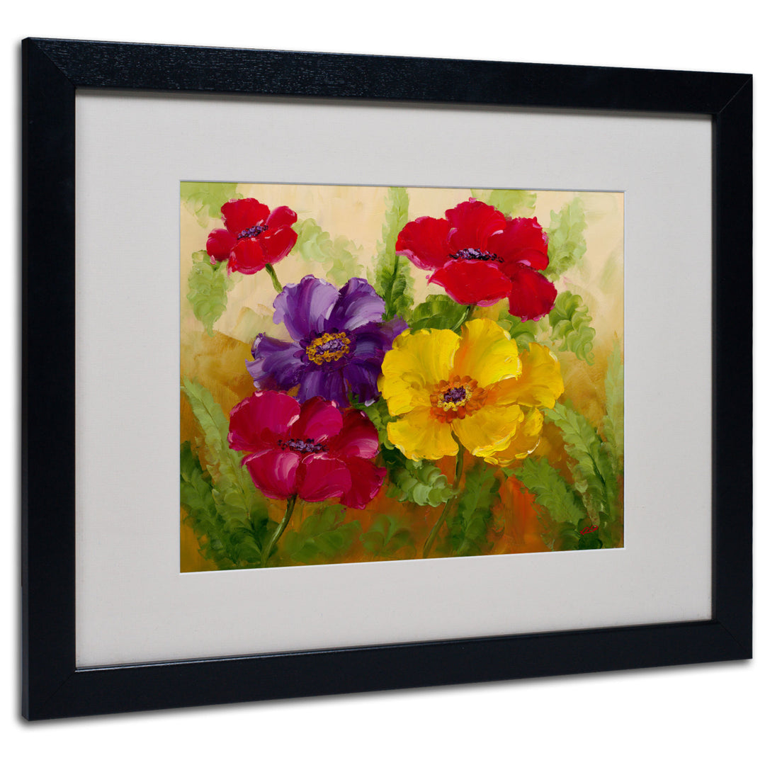 Rio Flowers Black Wooden Framed Art 18 x 22 Inches Image 1