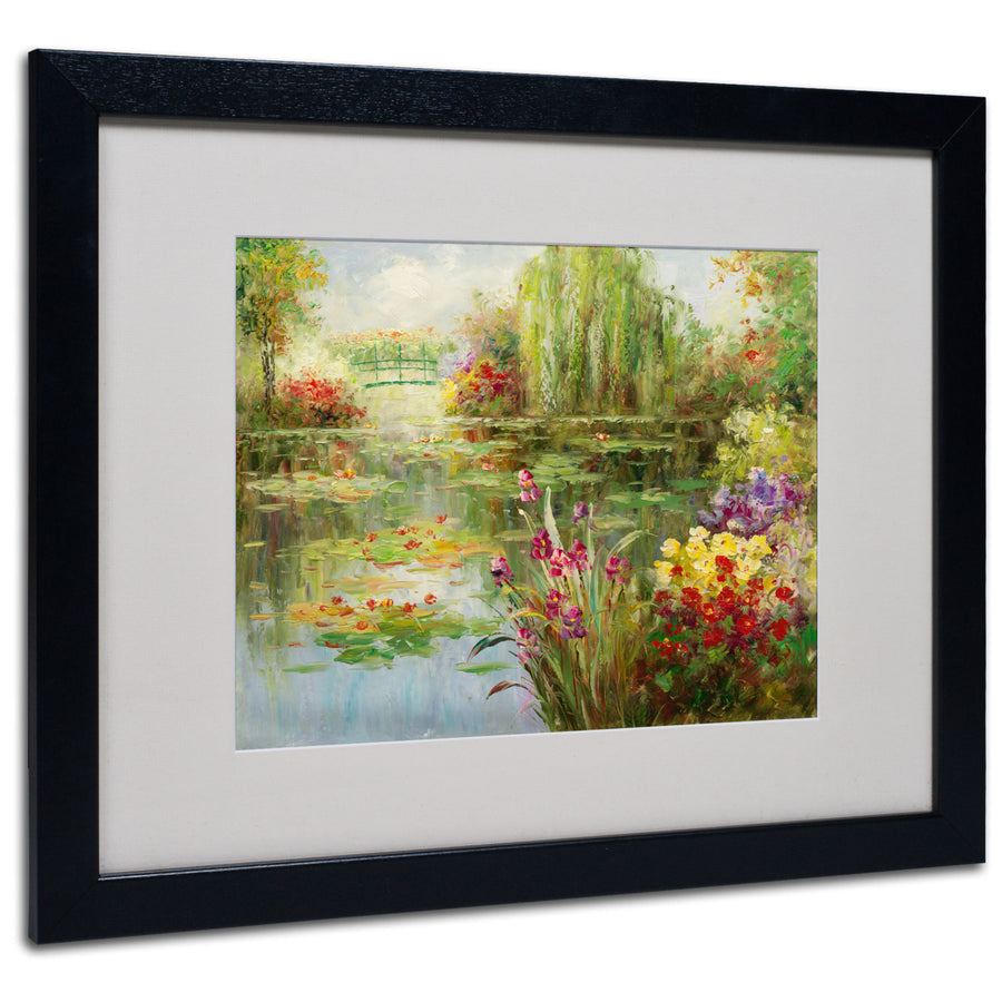 Victor Giton Water Lilies Black Wooden Framed Art 18 x 22 Inches Image 1