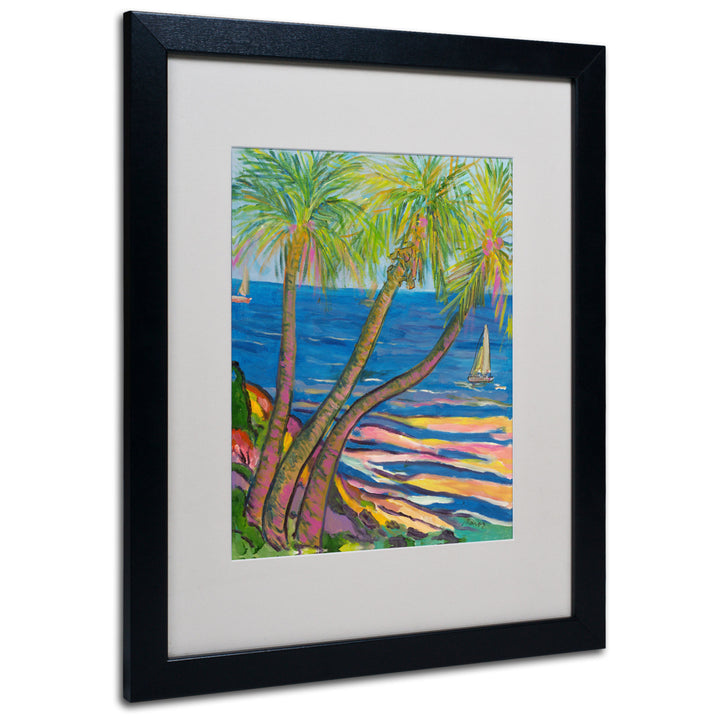 Manor Shadian Three Coconut Palms Black Wooden Framed Art 18 x 22 Inches Image 1
