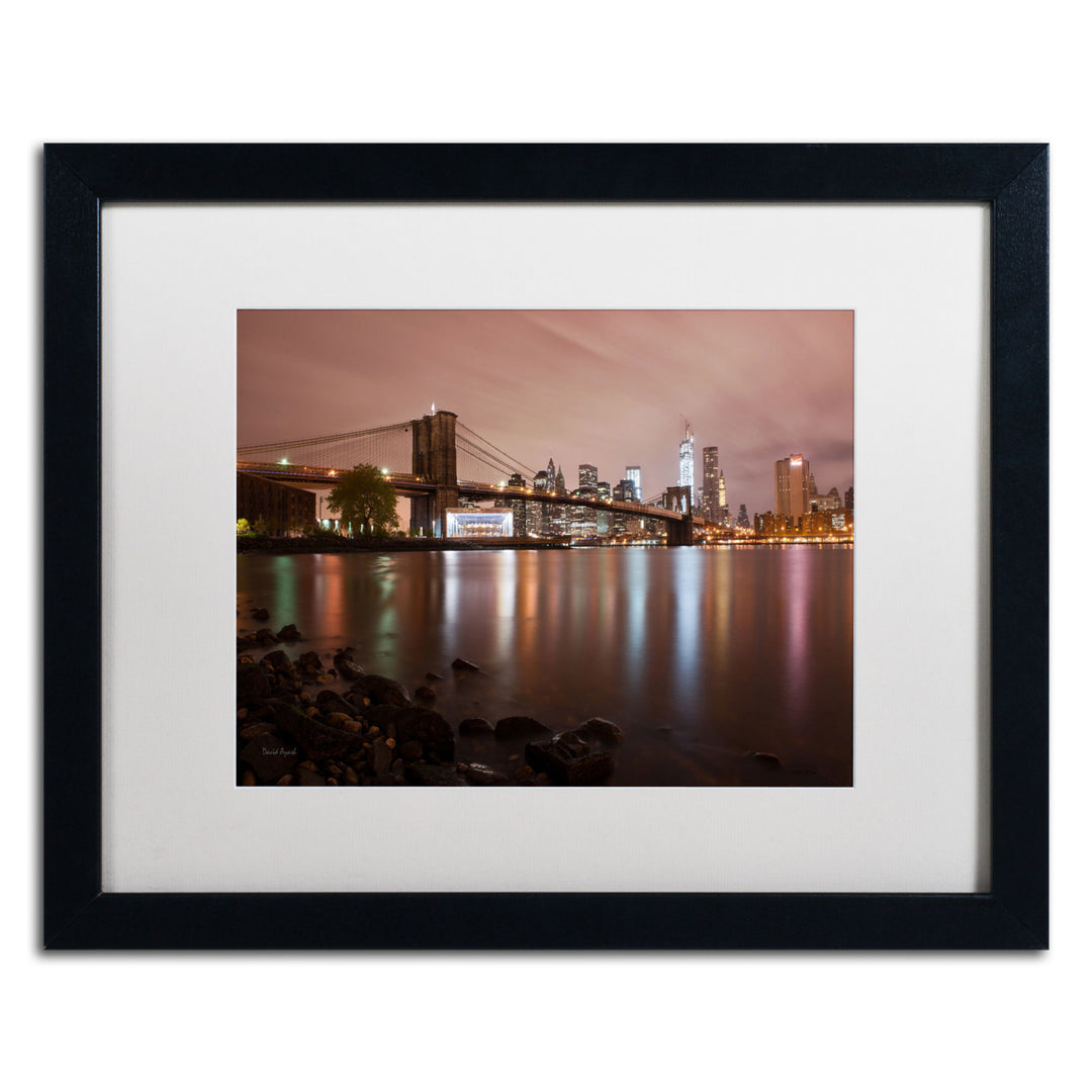 David Ayash Janes Carousel, Brooklyn Bridge Black Wooden Framed Art 18 x 22 Inches Image 1