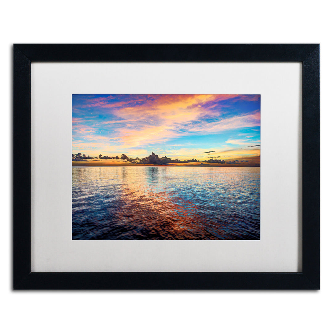 David Ayash Caribbean Sunset Black Wooden Framed Art 18 x 22 Inches Image 1