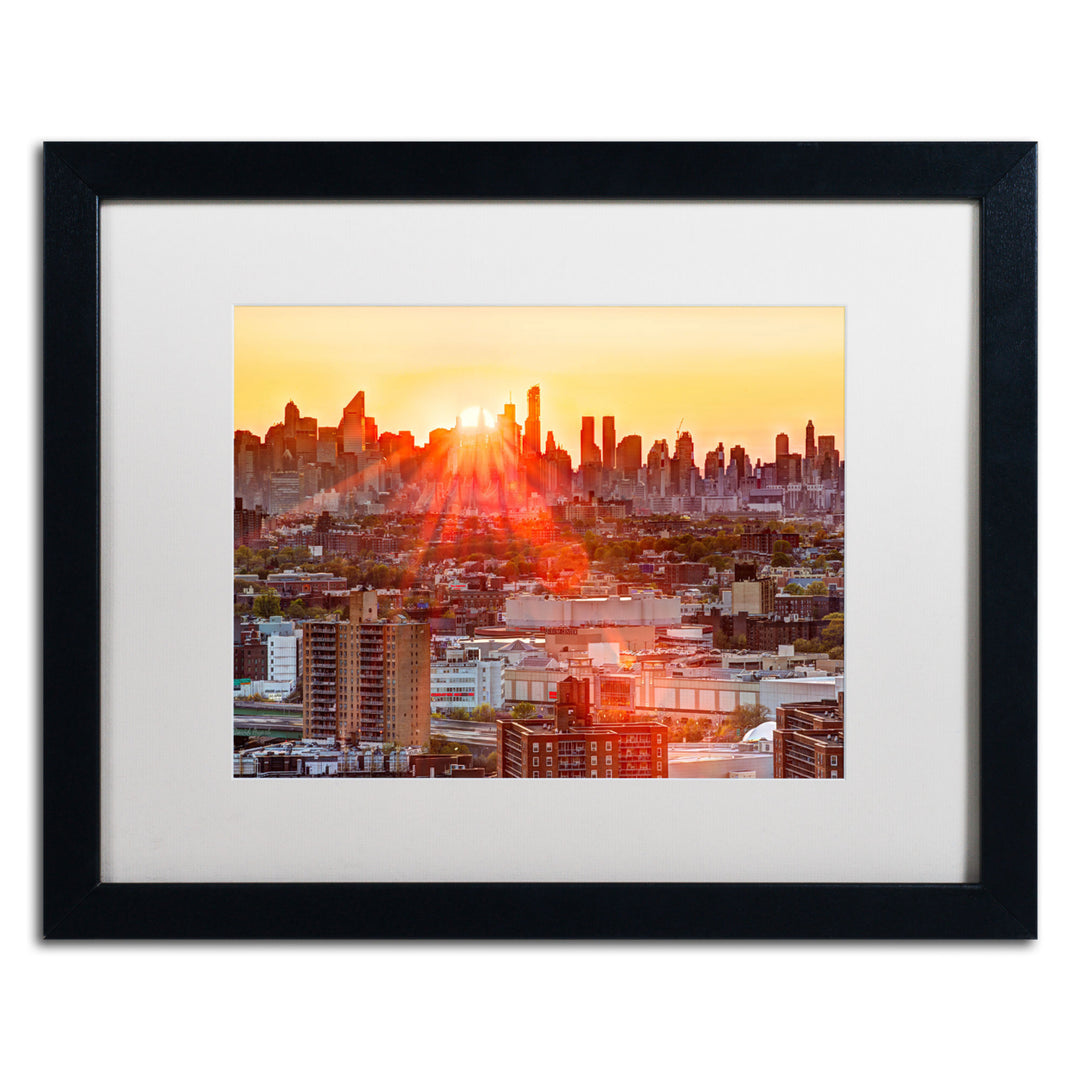 David Ayash Midtown Sunset Black Wooden Framed Art 18 x 22 Inches Image 1