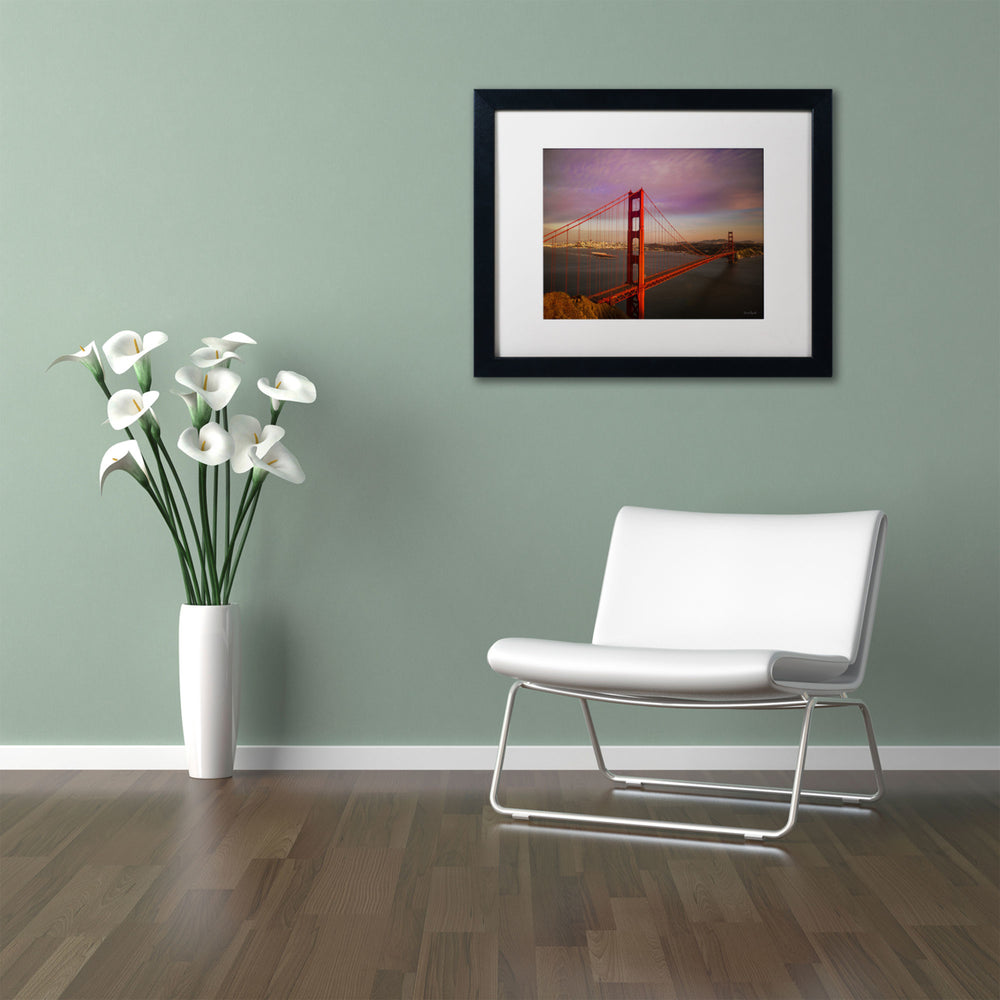 David Ayash Golden Gate Bridge Black Wooden Framed Art 18 x 22 Inches Image 2